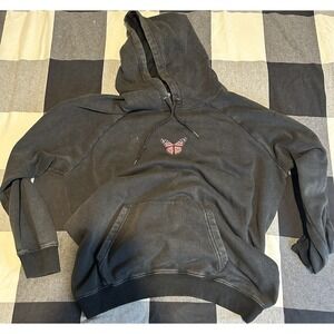 Women's Volcom Pullover Hoodie Black Floral Size Medium